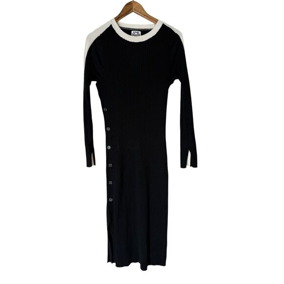 Future Collective Kahlana Barfield Brown Ribbed Maxi Sweater Dress Sz L Fitted - Picture 1 of 9
